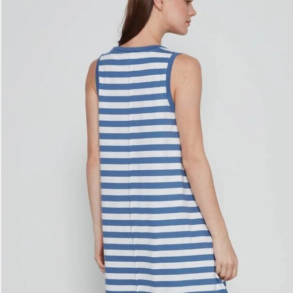 GAP Sleeveless Mini Swing Tank Dress Size Medium Blue White Striped Relaxed Fit - Picture 12 of 12